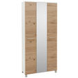 GARDEROBENSCHRANK 90/193/37 cm  - Chromfarben/Eichefarben, Design, Glas/Holz (90/193/37cm) - Dieter Knoll