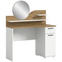 TOALETNÝ STOLÍK, biela, farba duba, 110/135/46 cm - čierna/biela, Design, kompozitné drevo/plast (110/135/46cm) - MID.YOU