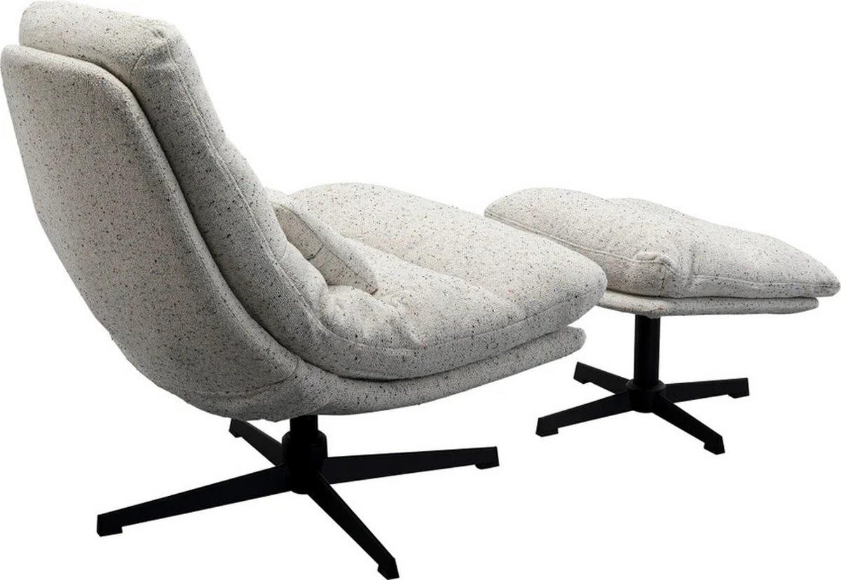 SESSELSET in Flachgewebe Grau  - Schwarz/Grau, Design, Textil/Metall (85/90/81cm) - Kare-Design
