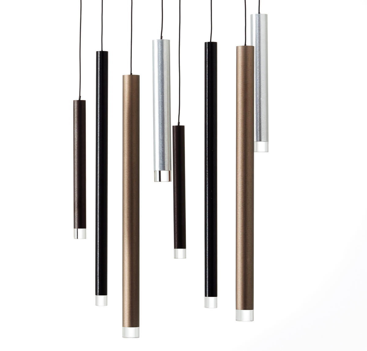 LED-HÄNGELEUCHTE 40/25/180 cm  - Schwarz/Alufarben, Design, Kunststoff/Metall (40/25/180cm) - Brilliant