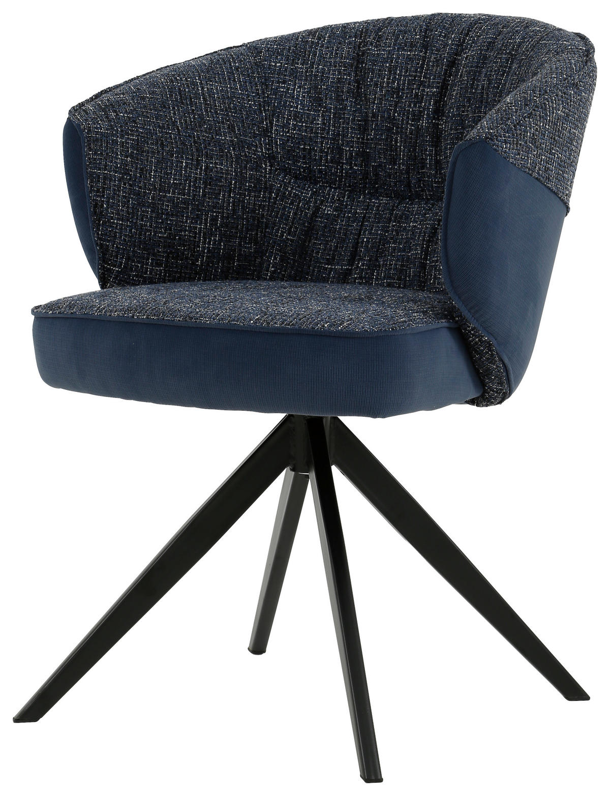 ARMLEHNSTUHL  in Eisen Webstoff, Mikrofaser  - Blau/Schwarz, Design, Textil/Metall (61/82,5/62,5cm) - Novel