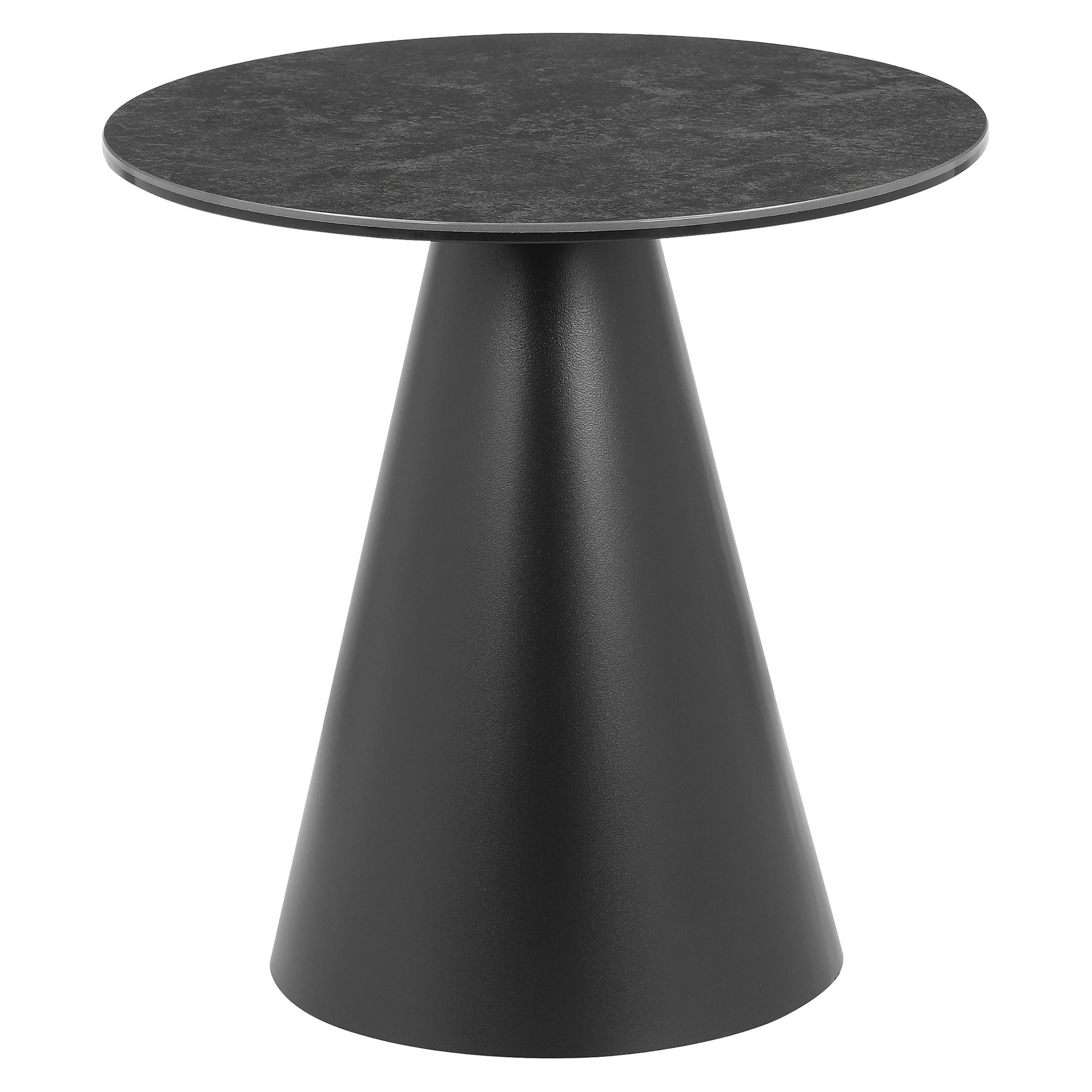 BEISTELLTISCH Grau, Schwarz rund  - Schwarz/Grau, Trend, Glas/Keramik (45/45/45cm) - Novel