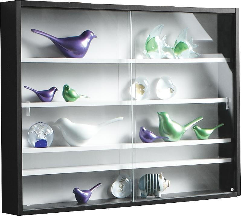 HÄNGEVITRINE in Schwarz, Weiß  - Schwarz/Weiß, Design, Glas/Holzwerkstoff (80/60/10cm) - MID.YOU