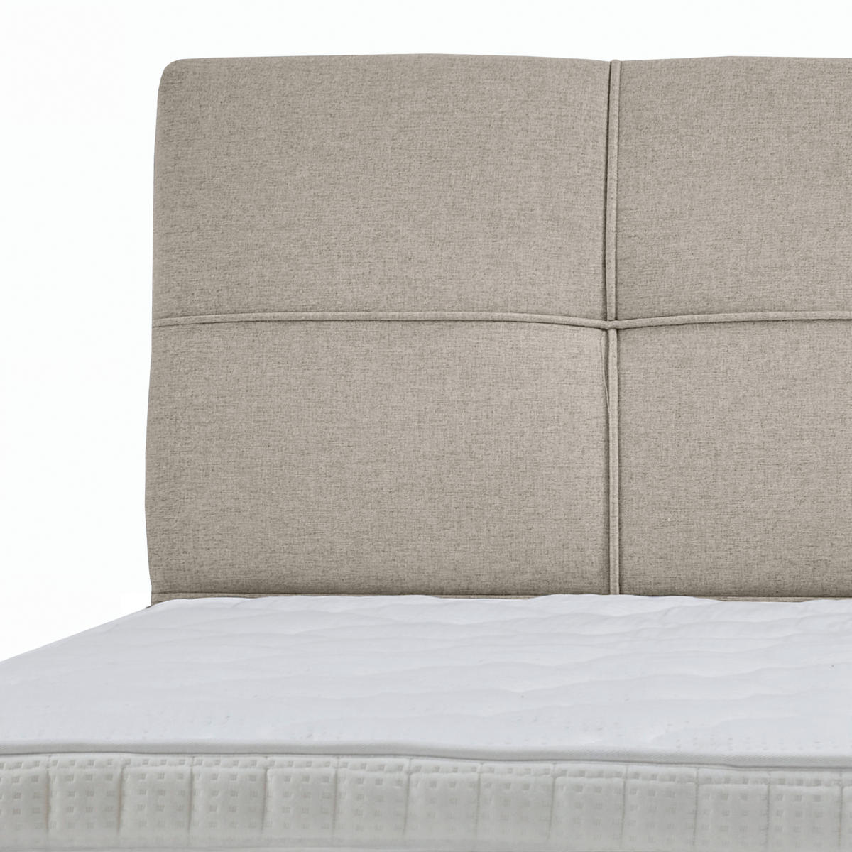 BOXSPRINGBETT 140/200 cm,  in Creme, Matratze, gepolstertes Kopfteil, Topper, H2 = mittel  - Creme/Schwarz, MODERN, Holzwerkstoff/Textil (140/200cm) - MID.YOU