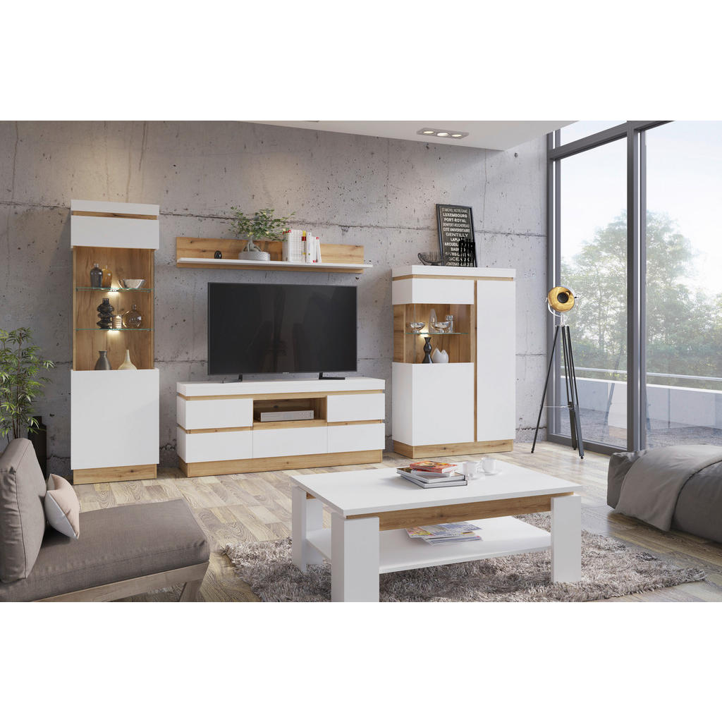 Stapelprogramm Calabria Weiß/eiche Dekor B: 324,5 Cm