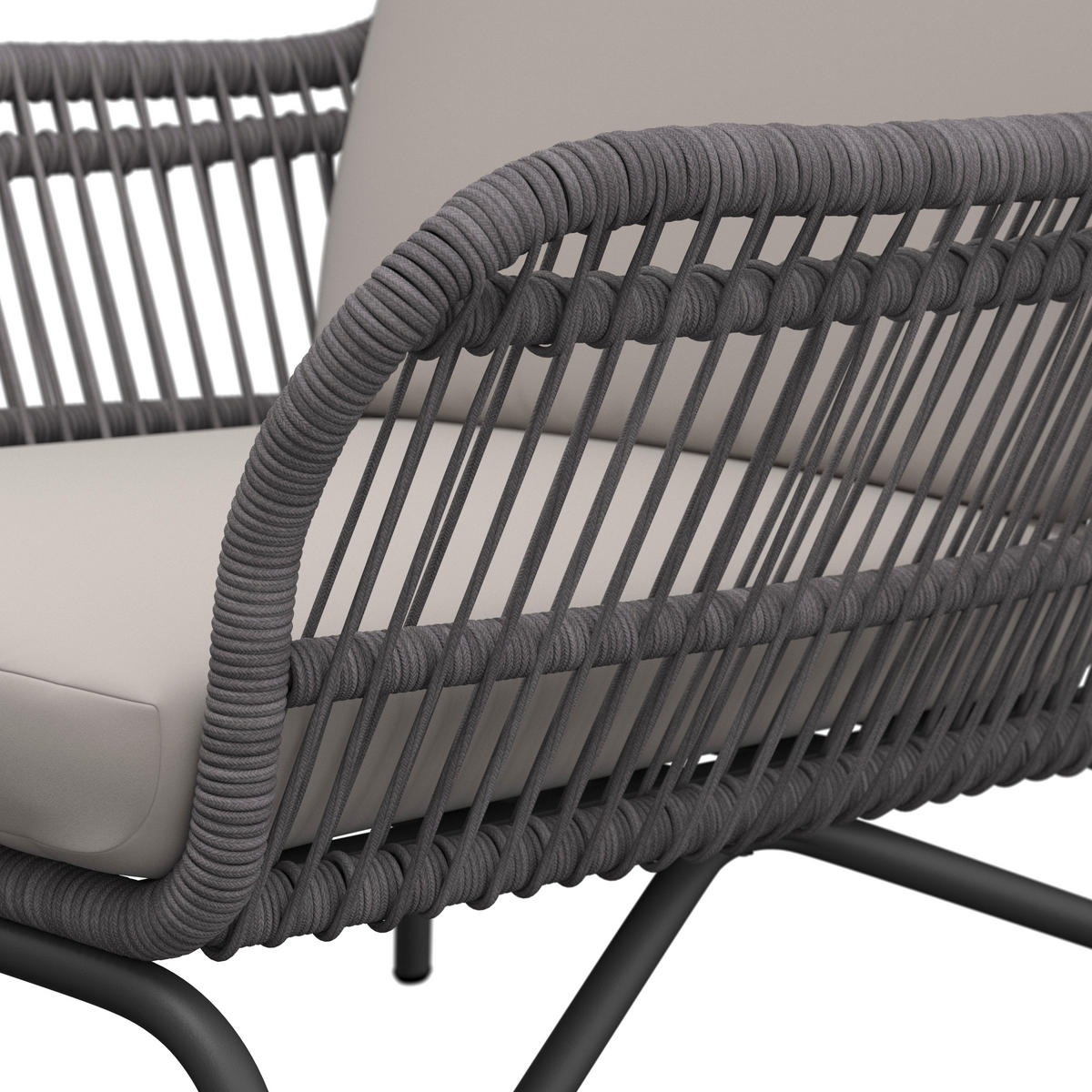RELAX FOTEL SZETT - fekete/szürke, Modern, textil/fém (82/86/86,5cm) - Ambia Garden