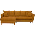 ECKSOFA in Chenille Currygelb  - Currygelb/Eichefarben, KONVENTIONELL, Holz/Textil (284/162cm) - Carryhome