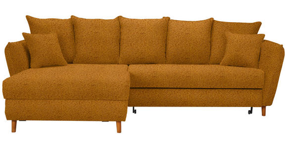 ECKSOFA in Chenille Currygelb  - Currygelb/Eichefarben, KONVENTIONELL, Holz/Textil (284/162cm) - Carryhome