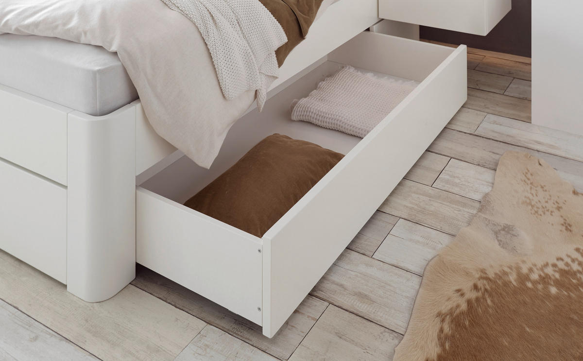STAURAUMBETT 140/200 cm  in Weiß  - Weiß, Design, Holzwerkstoff (140/200cm) - Hasena