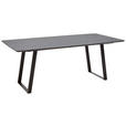 ESSTISCH in Metall, Kunststoff 200/100/76 cm   - Schwarz/Grau, Design, Kunststoff/Metall (200/100/76cm) - Dieter Knoll