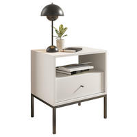 NACHTKÄSTCHEN 54/56/39 cm  in Weiß  - Schwarz/Weiß, MODERN, Holzwerkstoff/Metall (54/56/39cm) - MID.YOU