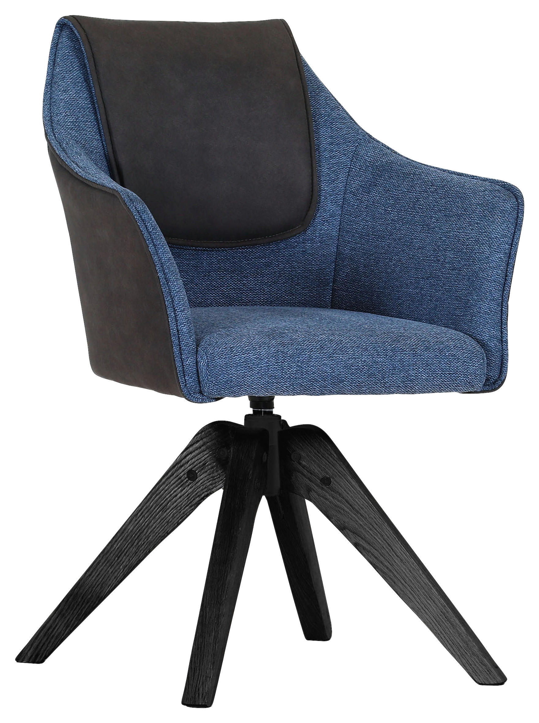 ARMLEHNSTUHL  in Flachgewebe  - Blau/Anthrazit, Design, Holz/Textil (62/84/56cm) - Landscape