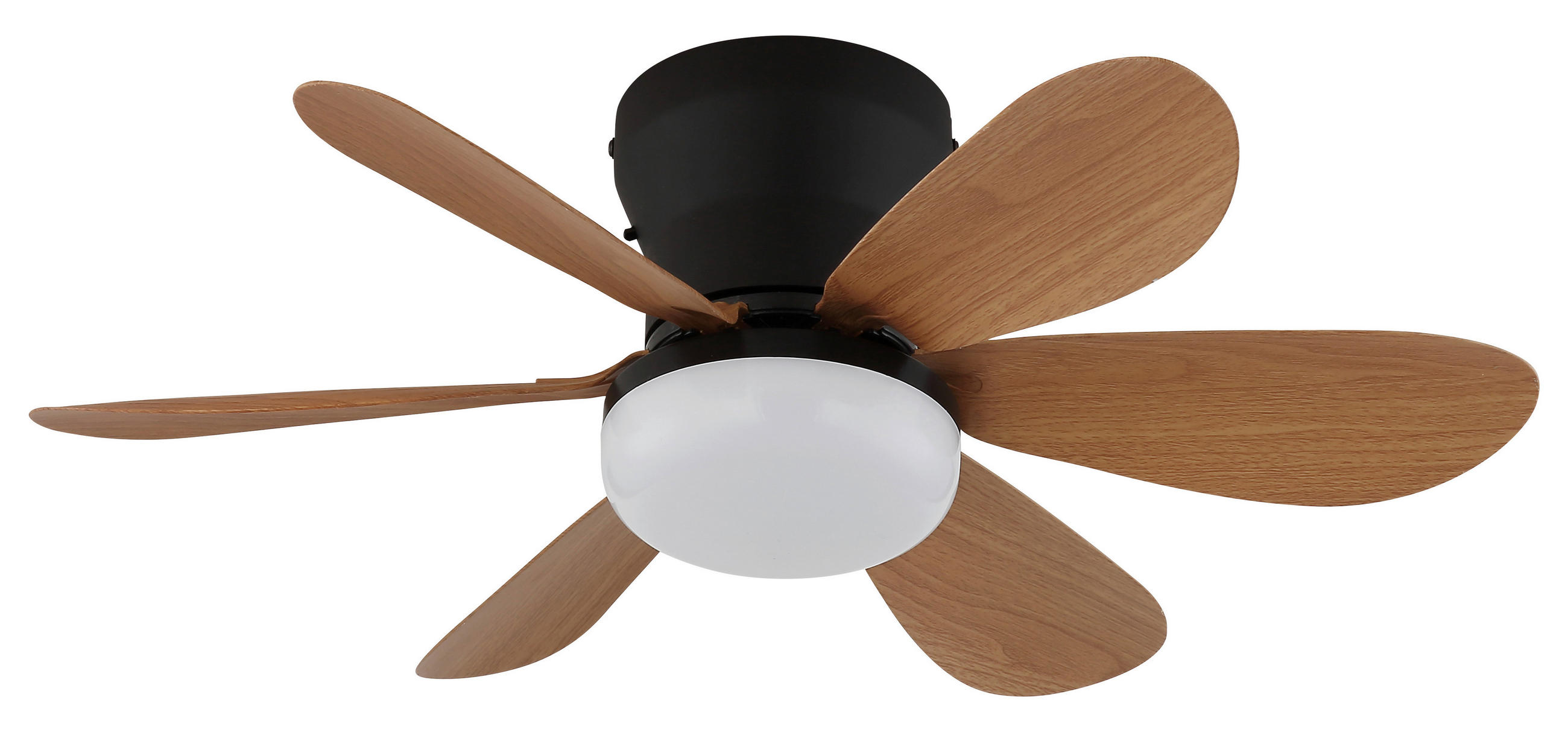 DECKENVENTILATOR Delores 50/16,5 cm  - Schwarz/Braun, Design, Kunststoff/Metall (50/16,5cm) - Globo
