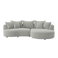ECKSOFA LEVI Jadegrün Velours, Struktur  - Jadegrün/Schwarz, MODERN, Kunststoff/Textil (287/168cm) - Livetastic