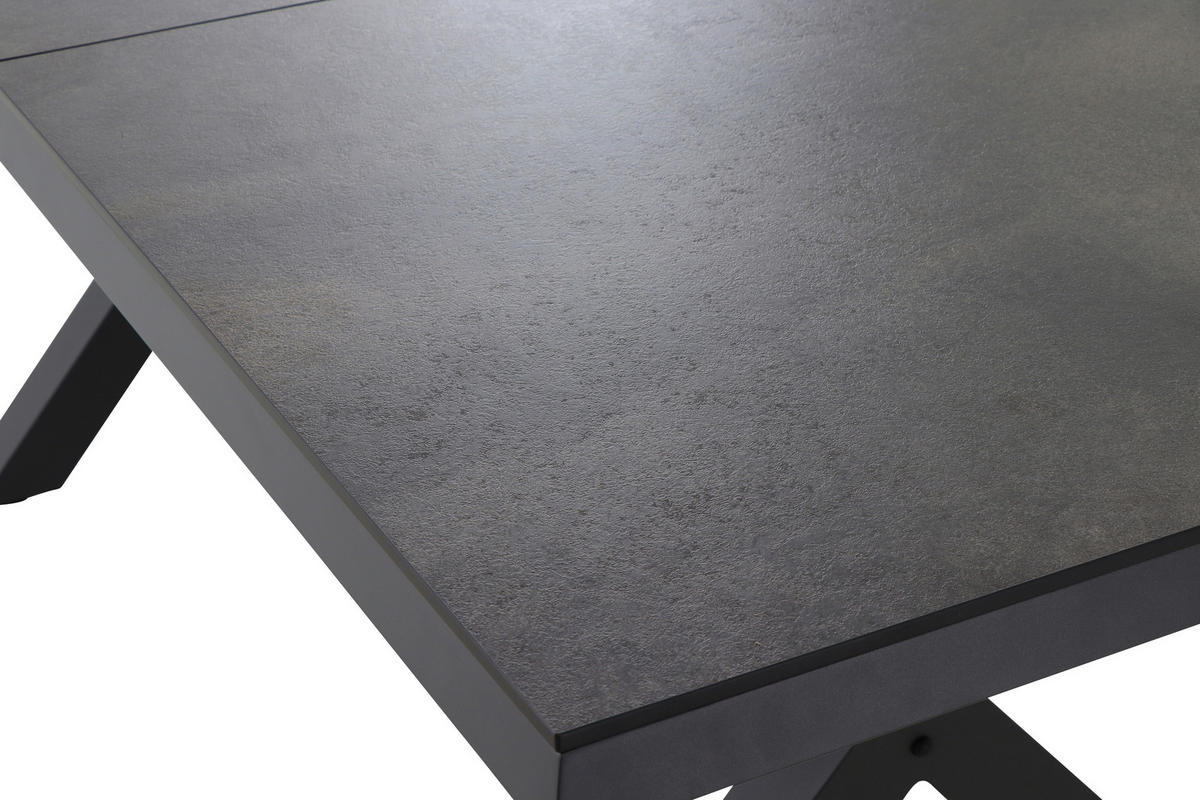 GARTENTISCH 160-200/90/77 cm Metall rechteckig  - Anthrazit/Graphitfarben, Basics, Kunststoff/Metall (160-200/90/77cm) - Siena Garden
