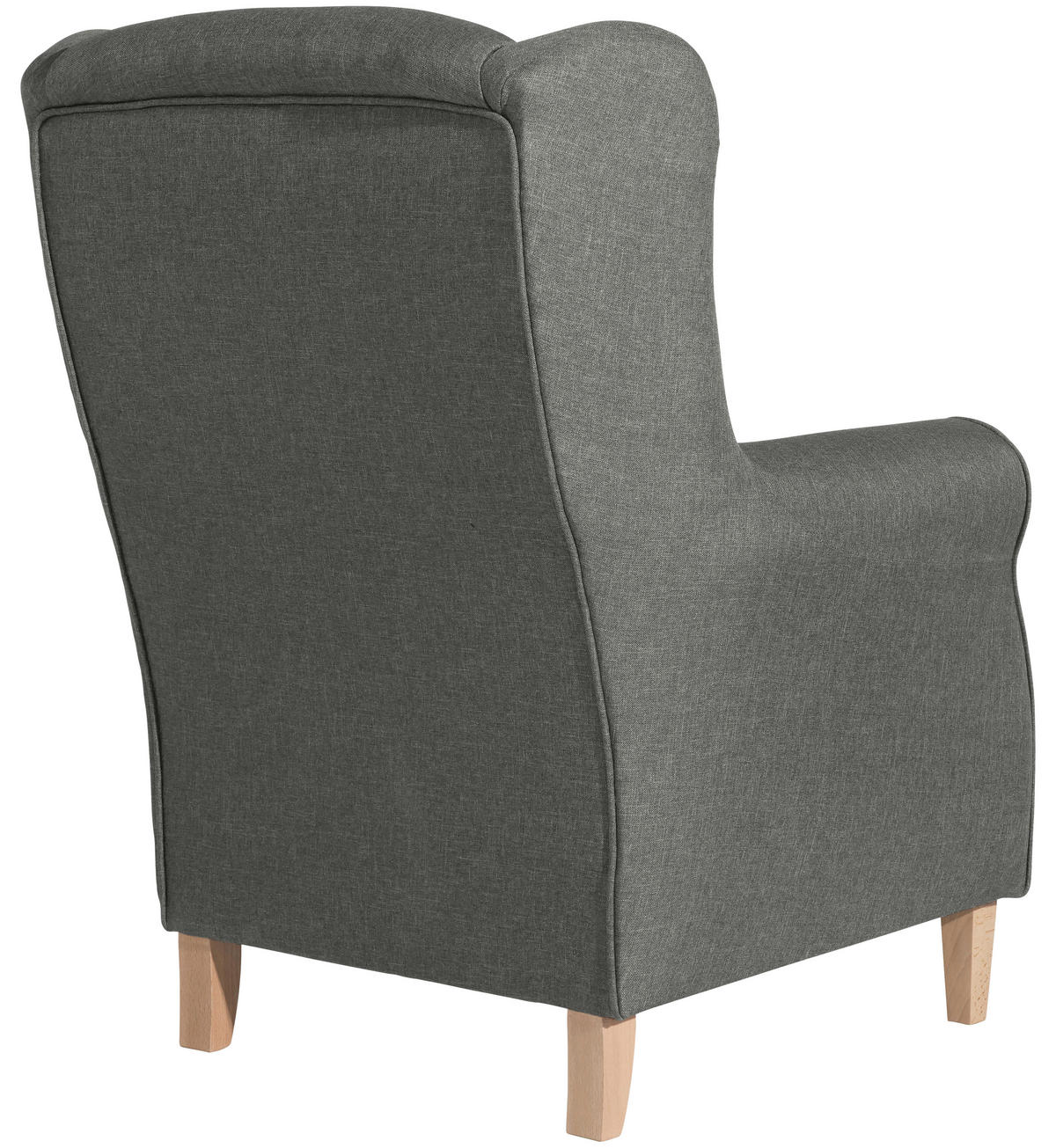 OHRENSESSEL in Flachgewebe Hellgrau  - Buchefarben/Hellgrau, Design, Holz/Textil (77/103/86cm) - Max Winzer