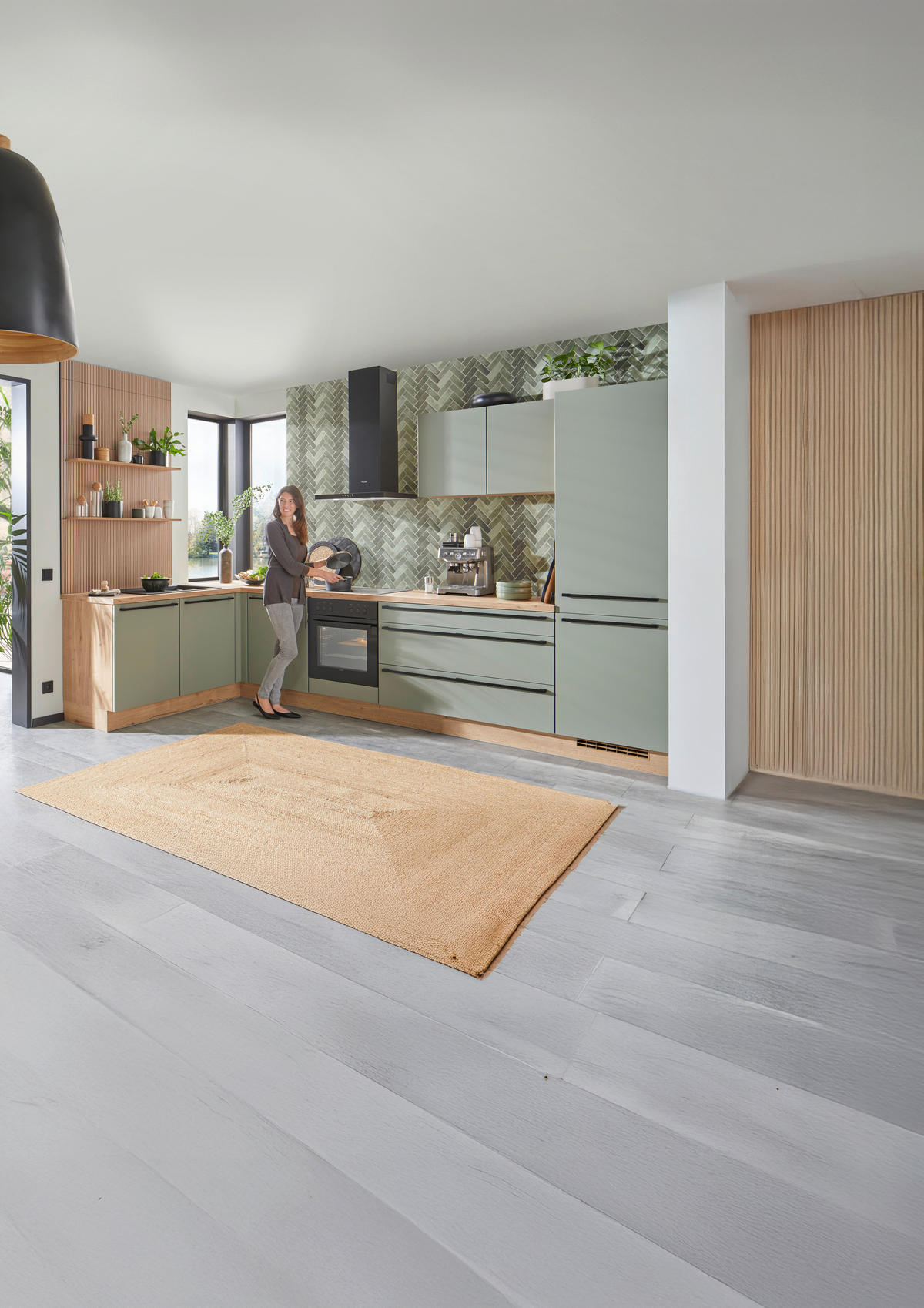INBYGGNADSKÖK   - ljusgrön, Design, trämaterial - Celina