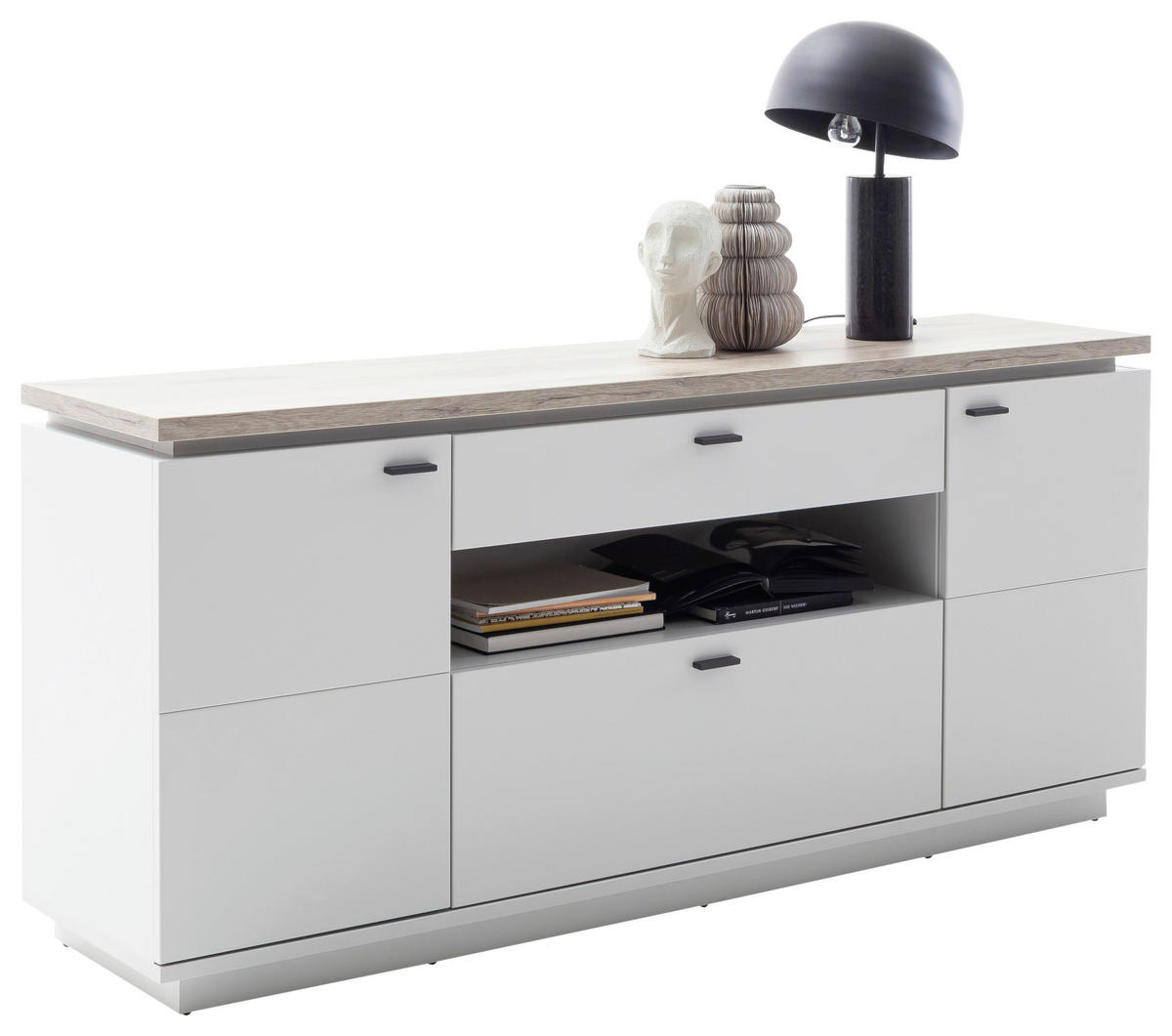 SIDEBOARD Grau, Weiß  180/81/44 cm  - Anthrazit/Weiß, Design, Holzwerkstoff/Metall (180/81/44cm) - Stylife