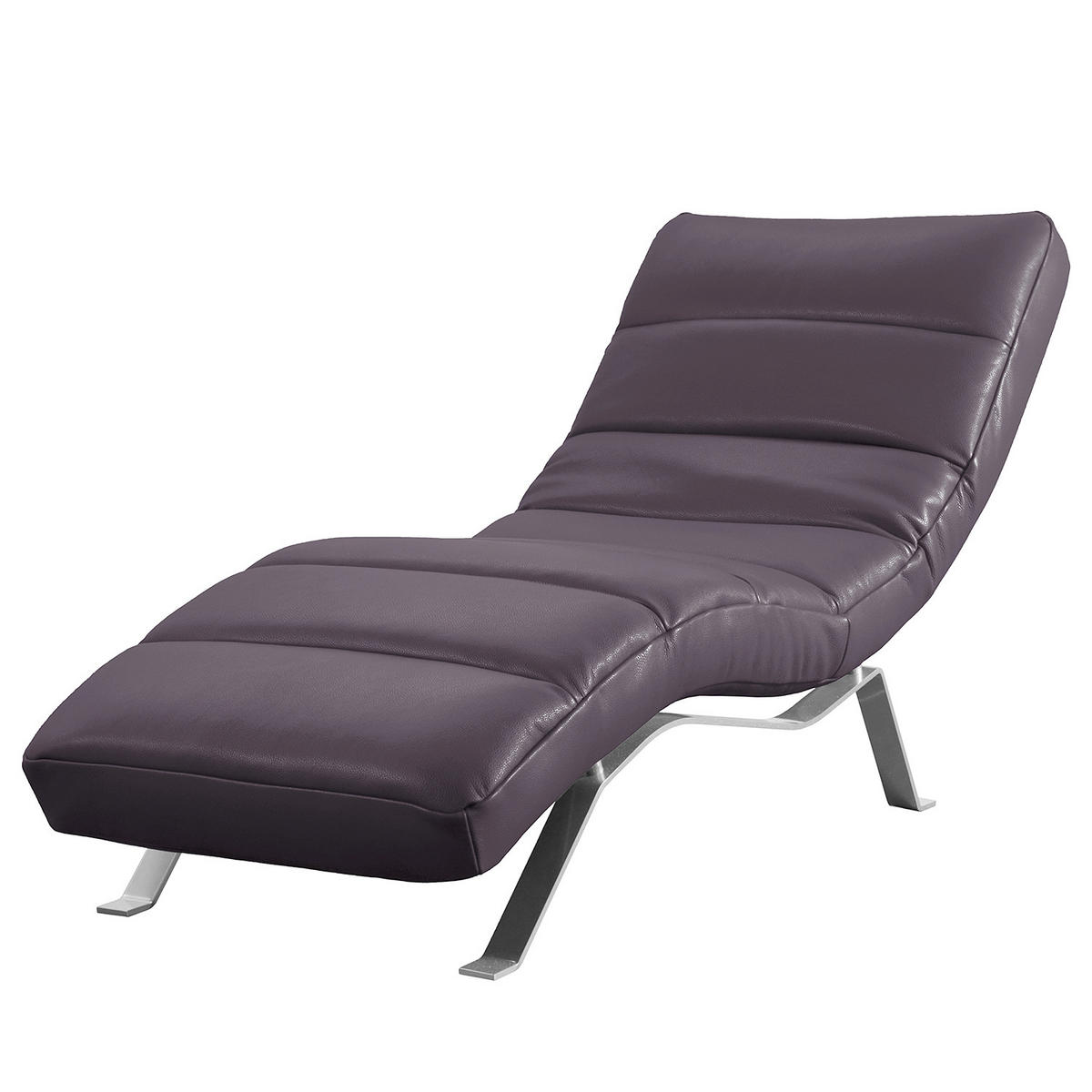 RELAXLIEGE Echtleder Aubergine  - Silberfarben/Aubergine, Design, Leder/Metall (65/65-95/171cm) - Livetastic