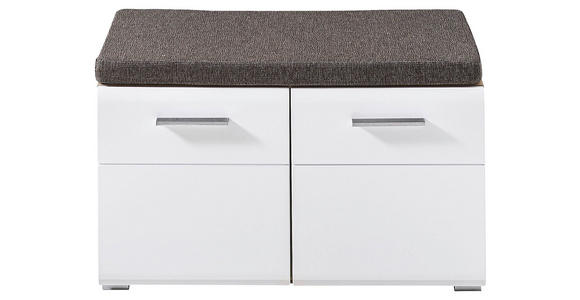 GARDEROBENBANK  in 80/48/37 cm  - Eichefarben/Silberfarben, KONVENTIONELL, Holzwerkstoff/Kunststoff (80/48/37cm) - Voleo