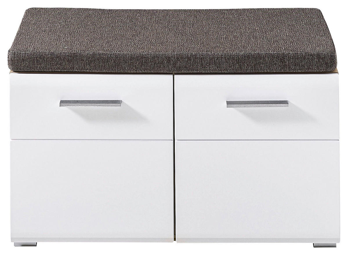 GARDEROBENBANK  in 80/48/37 cm  - Eichefarben/Silberfarben, KONVENTIONELL, Holzwerkstoff/Kunststoff (80/48/37cm) - Voleo