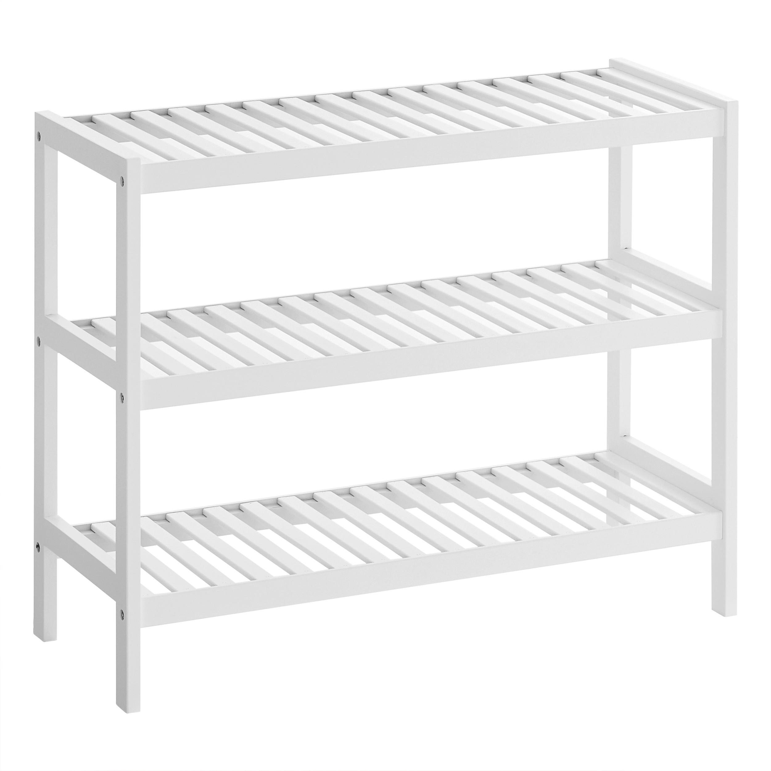 Boxxx REGÁL NA TOPÁNKY, biela, bambus, 70/55/26 cm