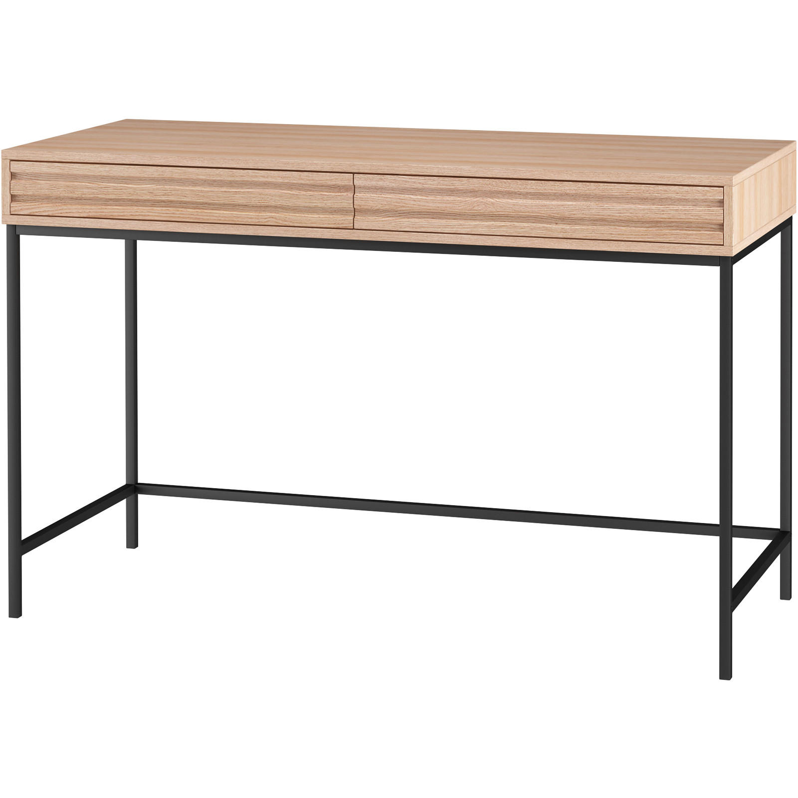 SCHREIBTISCH 120/76/50 cm  in Naturfarben  - Schwarz/Naturfarben, Design, Holzwerkstoff/Metall (120/76/50cm) - MID.YOU