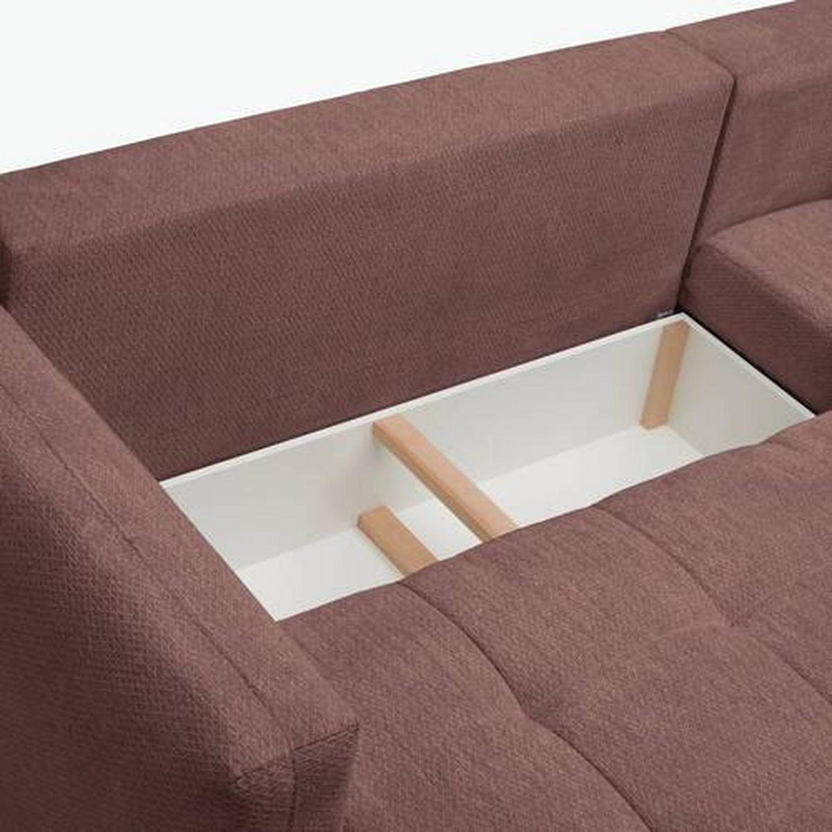 ECKSOFA in Chenille Braun  - Schwarz/Braun, Modern, Kunststoff/Textil (276/172cm) - Hom`in