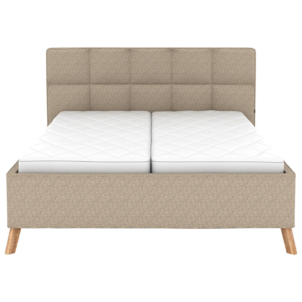 Thumbnail - Musterring Polsterbett, Braun, Textil, Buche,Eiche, massiv, H3, Höhe ca. 21 cm, 180x200 cm, Reach, gepolstertes Kopfteil...