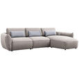 ECKSOFA  in Chenille Beige  340/190 cm  - Beige/Silberfarben, Design, Kunststoff/Textil (340/190cm) - Belluti