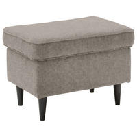 HOCKER Mikrovelours Sandfarben  - Sandfarben/Schwarz, Basics, Holz/Textil (63/43/42cm) - Carryhome