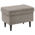 HOCKER Mikrovelours Sandfarben  - Sandfarben/Schwarz, Basics, Holz/Textil (63/43/42cm) - Carryhome