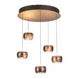 LED-HÄNGELEUCHTE Itonda 52,5/180 cm   - Braun, Design, Glas/Metall (52,5/180cm) - Dieter Knoll