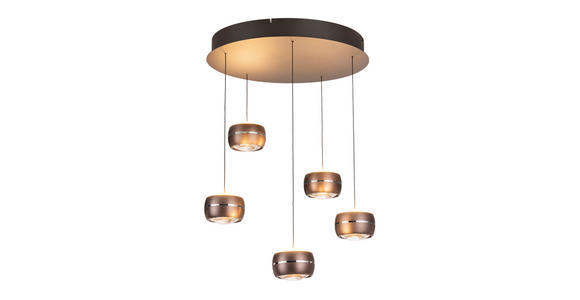 LED-HÄNGELEUCHTE Itonda 52,5/180 cm   - Braun, Design, Glas/Metall (52,5/180cm) - Dieter Knoll
