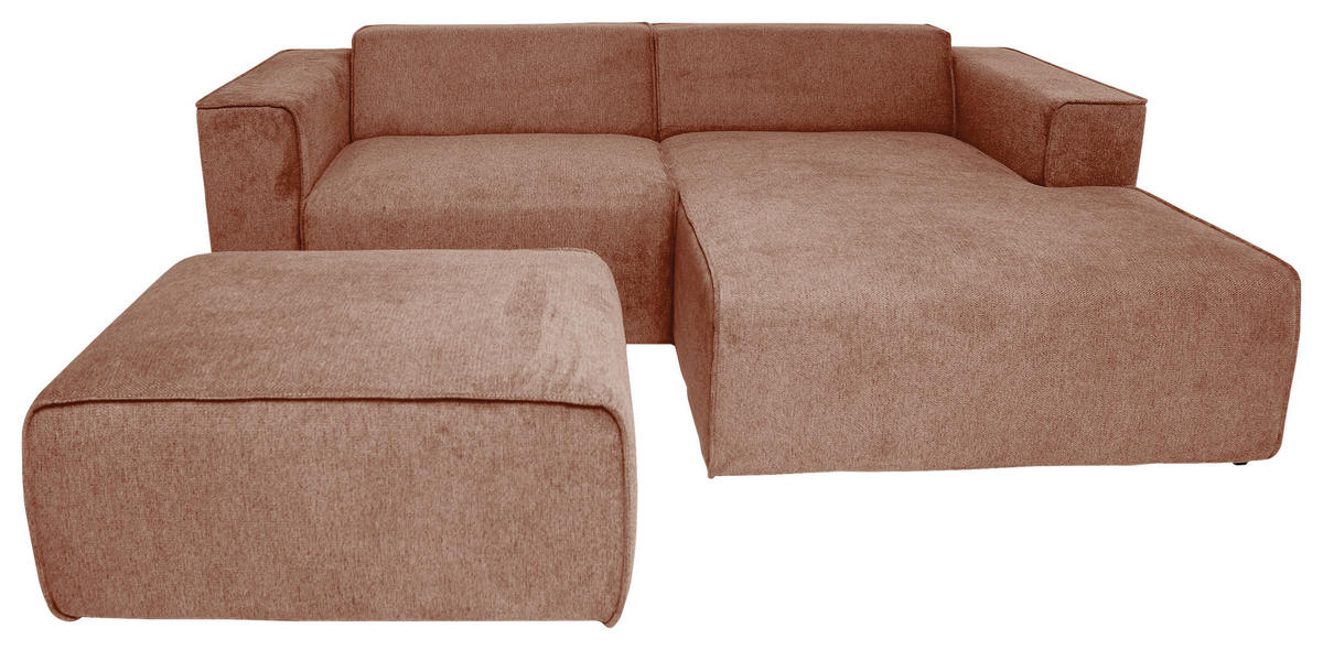 ECKSOFA Rosa Struktur  - Schwarz/Rosa, Design, Kunststoff/Textil (234/161cm) - P & B