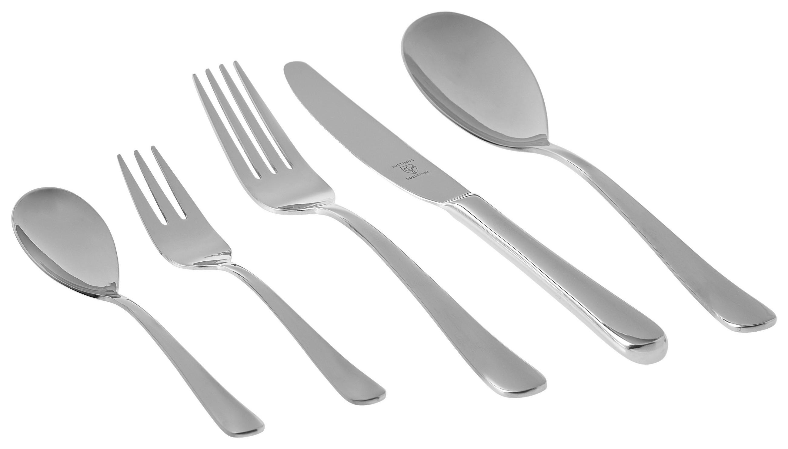 BESTECKSET AVENTUS 30-teilig Edelstahl  - Silberfarben, Basics, Metall - Justinus