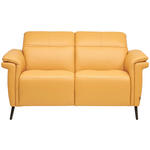 2-SITZER-SOFA  in Echtleder Currygelb   - Currygelb/Schwarz, Design, Leder/Metall (162/79/104cm) - Belluti