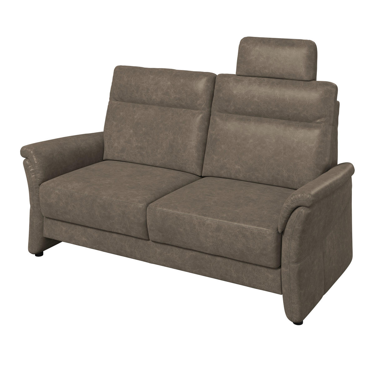 2,5-SITZER Mikrofaser Graubraun  - Graubraun/Schwarz, Konventionell, Kunststoff/Textil (170/99/91cm) - Elegando