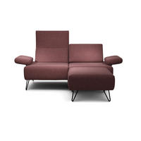 2-SITZER-SOFA Chenille Rot  - Rot/Schwarz, Design, Textil/Metall (164-194/85/86-94cm) - SENSOO