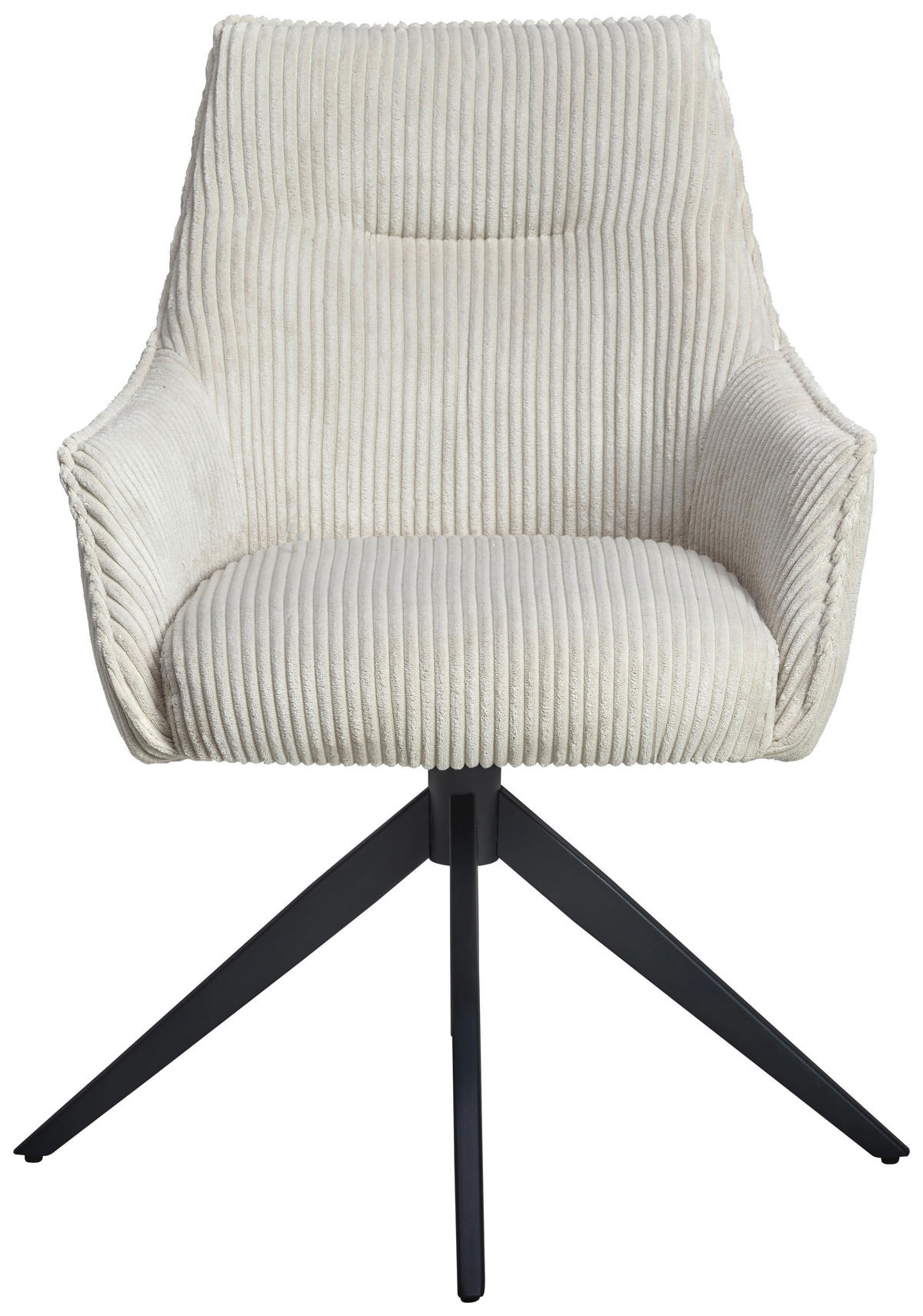 ARMLEHNSTUHL  in Eisen Cord  - Beige/Schwarz, LIFESTYLE, Textil/Metall (61/87/65cm) - MID.YOU