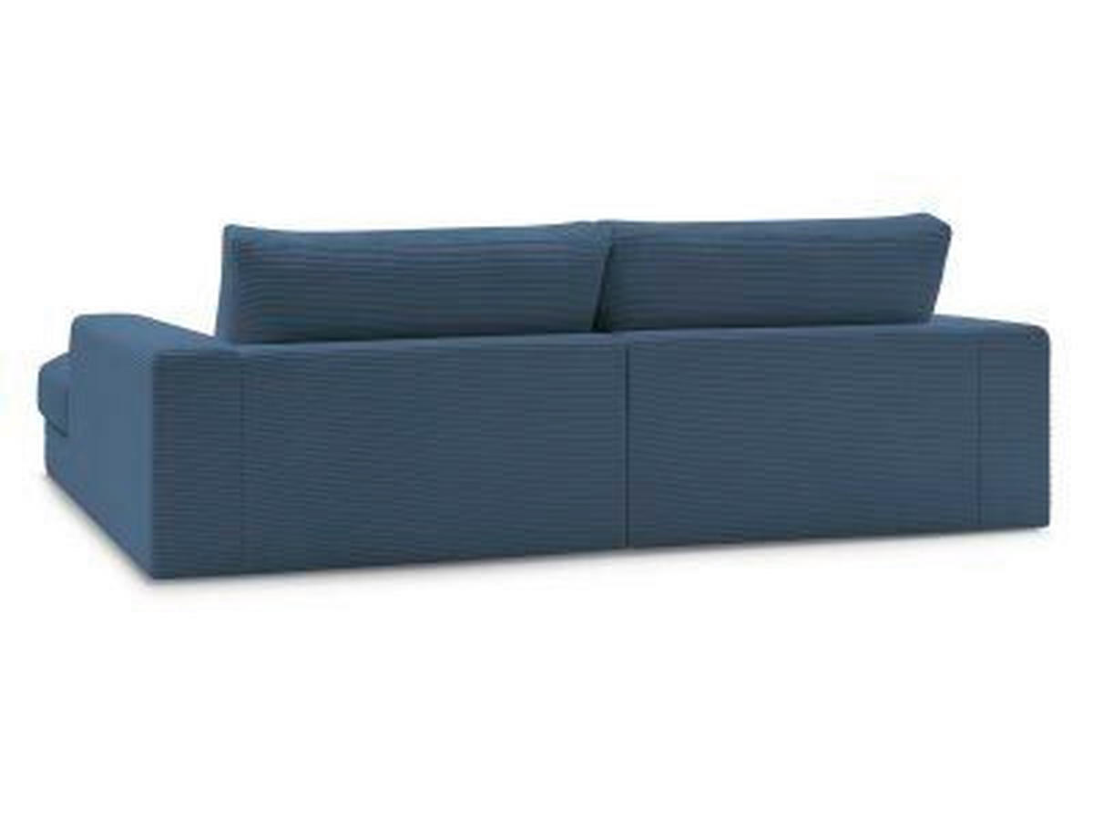 ECKSOFA  LEONARD Dunkelblau Cord  - Schwarz/Dunkelblau, MODERN, Kunststoff/Textil (159/274cm)