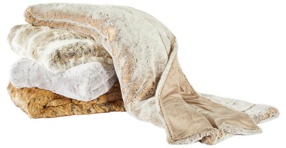 FELLDECKE SILBERFUCHS 150/200 cm - Silberfarben, KONVENTIONELL, Textil/Fell (150/200cm) - Novel