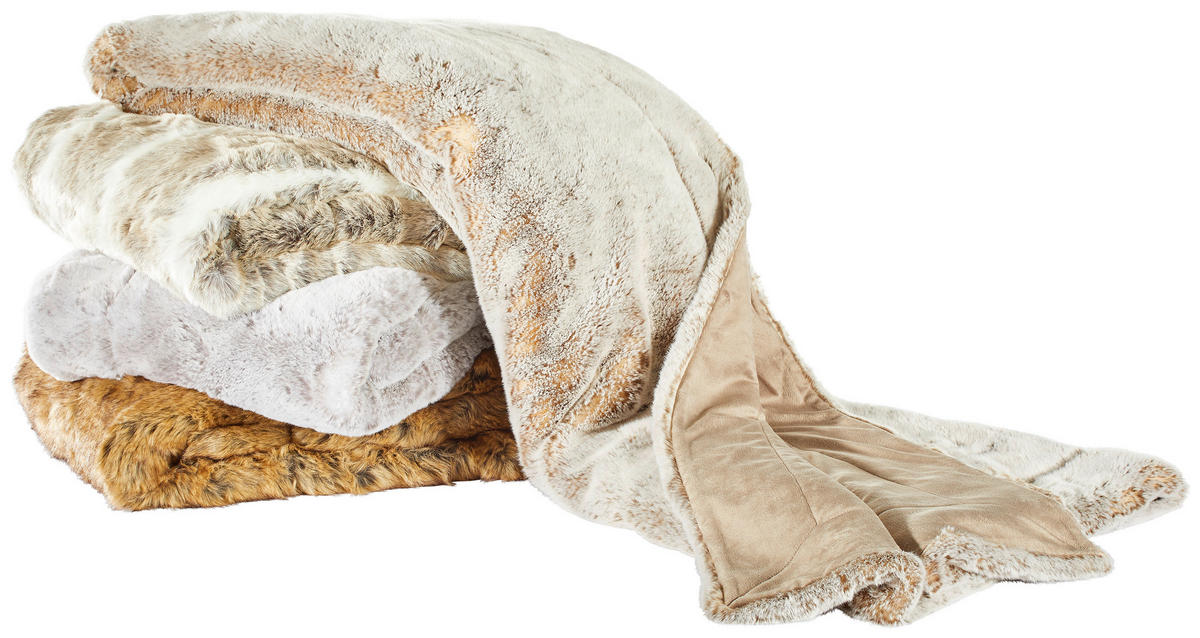 KOŽUŠINOVÁ DEKA, polyakryl, 150/200 cm - strieborná, Konventionell, textil/kožušina (150/200cm) - Novel