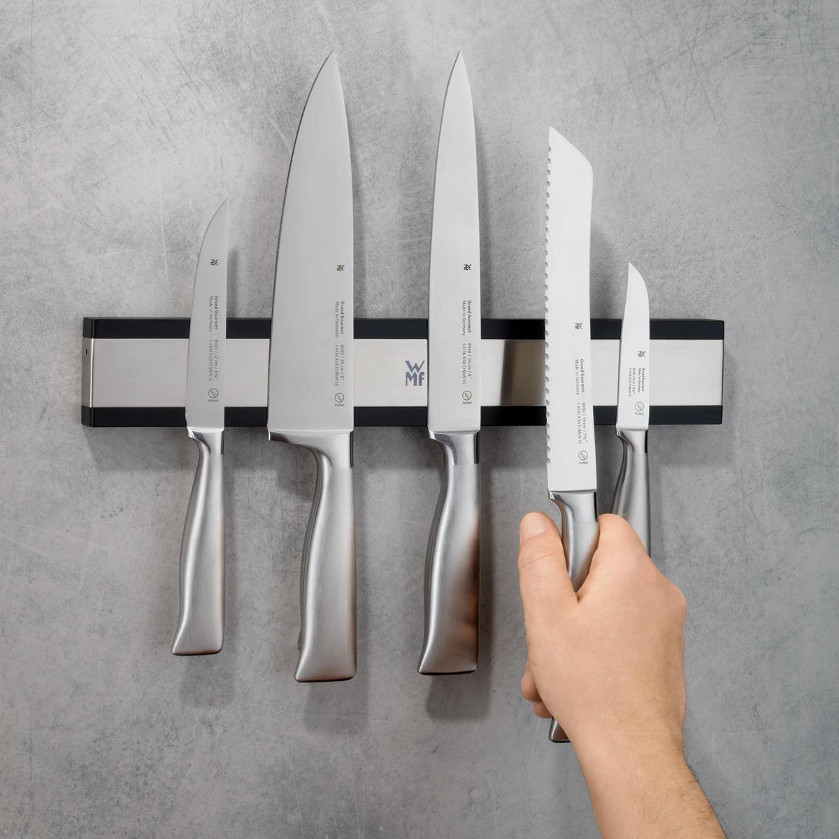 MESSERLEISTE  - Silberfarben/Schwarz, Design, Kunststoff/Metall (35cm) - WMF