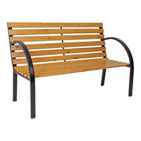 ZAHRADNÍ LAVICE dřevo, kov - černá/přírodní barvy, Basics, kov/dřevo (122/80/60cm) - Gardenson