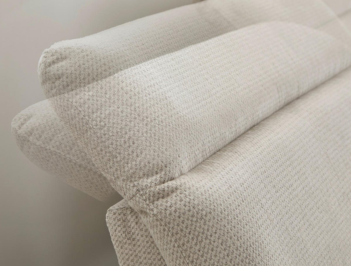 SEDEŽNA GARNITURA, šenilja bež  - črna/bež, Design, kovina/tekstil (288/179-202cm) - Hom`in
