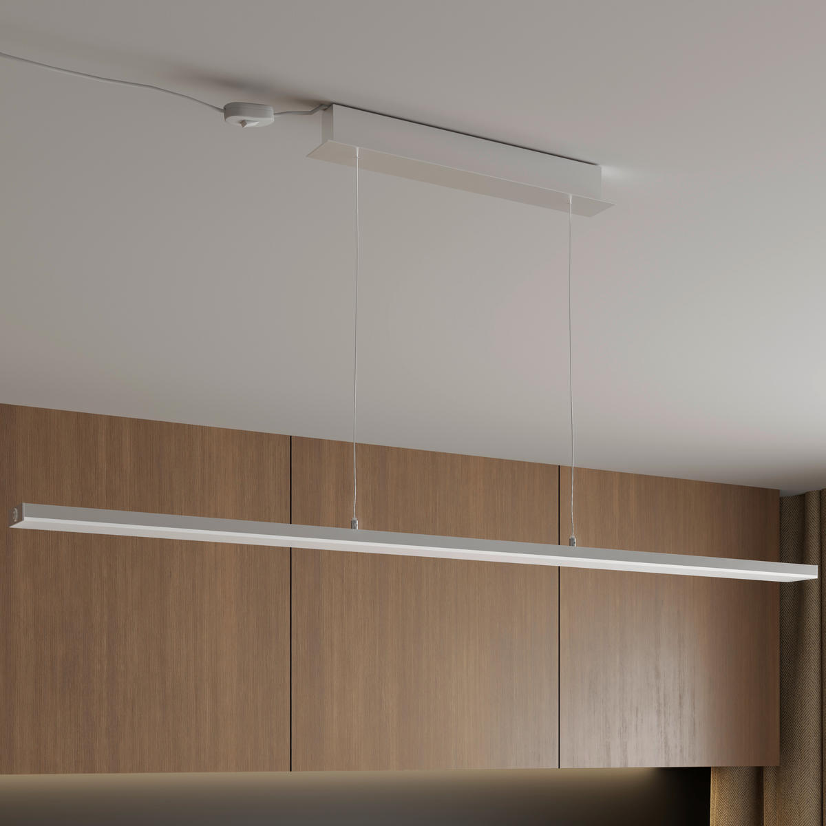 ZÁVĚSNÉ LED SVÍTIDLO, 115/13/200 cm  - barvy hliníku, Basics, kov/plast (115/13/200cm) - Novel