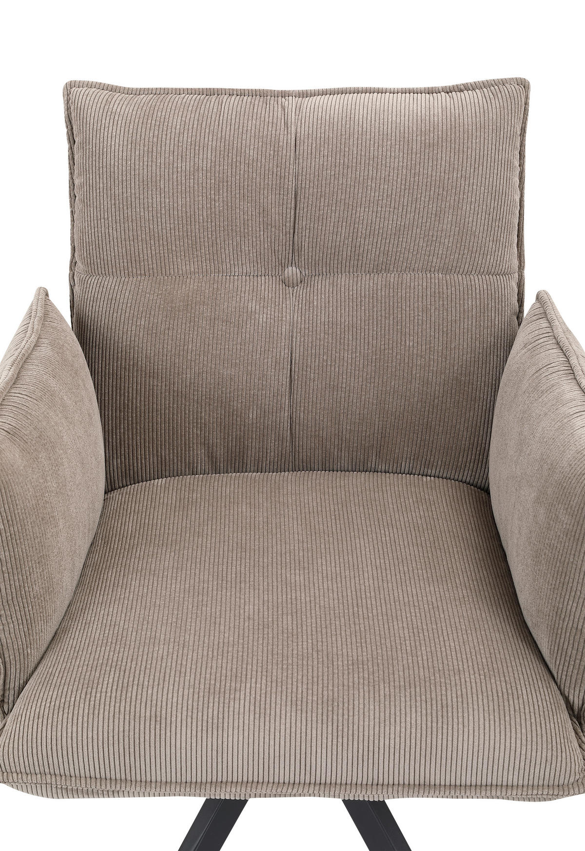 ARMLEHNSTUHL  in Eisen Cord  - Taupe/Schwarz, Design, Textil/Metall (63,5/85/63,5cm) - Novel