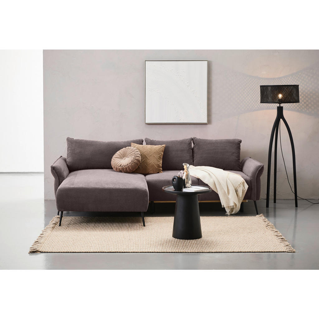Thumbnail - Carryhome Ecksofa, Braun, Textil, 3-Sitzer, Füllung: Schaumstoffflocken, Ottomane links, L-Form, 255x164 cm, Made in EU,...