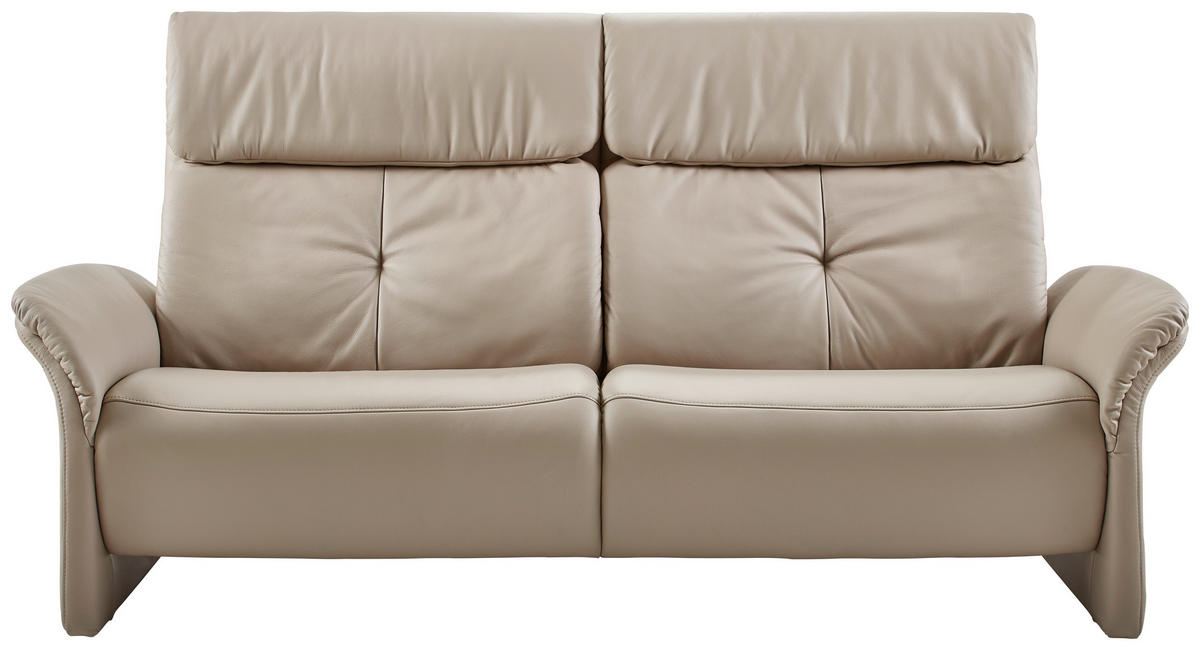 SITZGARNITUR in Echtleder Hellgrau  - Hellgrau/Schwarz, KONVENTIONELL, Leder/Kunststoff (209/107/91cm) - Himolla Komfortklass